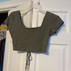 2/$25 Green Crop Top